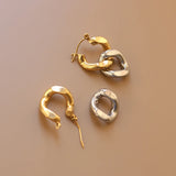 18k Heavy Chain Dangle Earrings Geometric Drop Earrings For Women