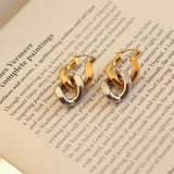 18k Heavy Chain Dangle Earrings Geometric Drop Earrings For Women