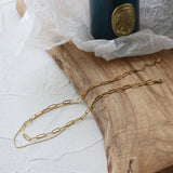 18k Double Layer Chain Clavicle Necklace Summer Jewelry