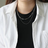 18k Double Layer Chain Clavicle Necklace Summer Jewelry