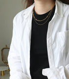18k Double Layer Chain Clavicle Necklace Summer Jewelry
