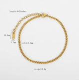 18k Chunky Hip Hop Cuban Anklet Summer Foot Bracelet