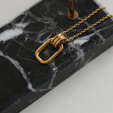 18k Geometric Roman Square Choker Necklace