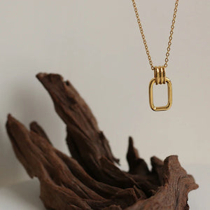 18k Geometric Roman Square Choker Necklace