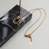18k Geometric Roman Square Choker Necklace