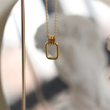18k Geometric Roman Square Choker Necklace