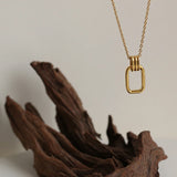 18k Geometric Roman Square Choker Necklace
