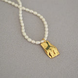 18k Freshwater Pearl Clavicle Chain Necklace Pendant Choker Boho Coin Jewelry
