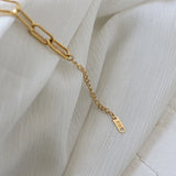18k Freshwater Pearl Oval Chain Double Layered Boho Bracelet Femme