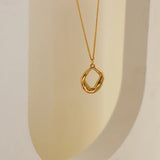 18k Glossy Irregular Sweater Chain Statement Necklace