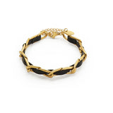 18k Leather Rope Chain Bracelet Bangles Personalized Woven Bracelet