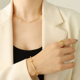 18k Zircon Necklace Bracelet Set Snake Bone Chain Jewelry