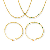 18k Zircon Necklace Bracelet Set Snake Bone Chain Jewelry