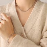 18k Geometric Twist Bracelet Necklace Set