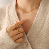 18k Geometric Twist Bracelet Necklace Set