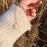 18k Micro Pave Sun Moon Coins Clavicle Necklace
