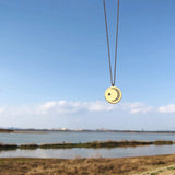 18k Micro Pave Sun Moon Coins Clavicle Necklace