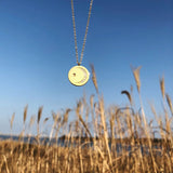18k Micro Pave Sun Moon Coins Clavicle Necklace