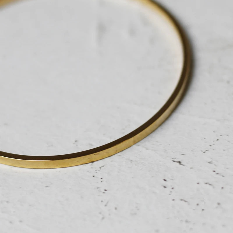 18k Minimalist Cuff Bracelets Unisex Pulseras Couple Jewelry
