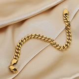 Minimalist Cuban Chain Bracelet Bangle 6mm Thick Lobster Clasp