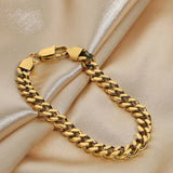 Minimalist Cuban Chain Bracelet Bangle 6mm Thick Lobster Clasp