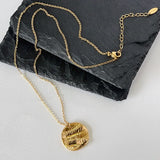 18k Minimalist Fold Round Plate Clavicle Chain Necklace