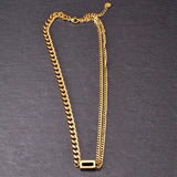 Minimalist Green Crystal Chain Necklace Pendant for Female