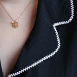 18k Moon Pearl Choker Necklace Boho Jewelry