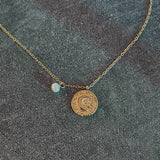 18k Moon Pearl Choker Necklace Boho Jewelry