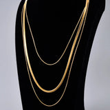18k Multilayer Snake Bone Chain Necklace for Women