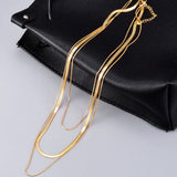 18k Multilayer Snake Bone Chain Necklace for Women