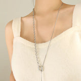 18k Minimalist OT Buckle Sweater Chain Necklace