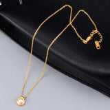 18k Minimalist Pearl Clavicle Chain Necklace for Female