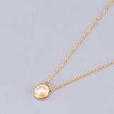 18k Minimalist Pearl Clavicle Chain Necklace for Female