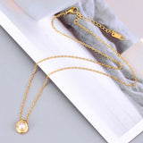 18k Minimalist Pearl Clavicle Chain Necklace for Female