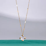 18k Minimalist Shell Necklace Pendants Square Shell Clavicle Chain