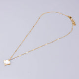 18k Minimalist Shell Necklace Pendants Square Shell Clavicle Chain