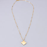 18k Minimalist Shell Necklace Pendants Square Shell Clavicle Chain