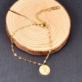 18k Minimalist Smile Queen Heart Charms Bracelet Bangle Chain Bracelet For Women