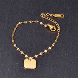 18k Minimalist Smile Queen Heart Charms Bracelet Bangle Chain Bracelet For Women