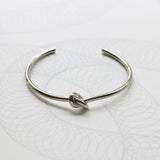 18k Minimalist Tie Knot Bangle Bracelet for Women