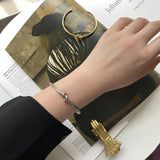 18k Minimalist Tie Knot Bangle Bracelet for Women