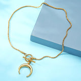 18k OT Buckle Sparkling Clavicle Chain Necklace