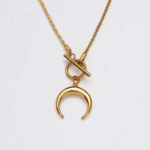 18k OT Buckle Sparkling Clavicle Chain Necklace