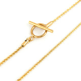 18k OT Buckle Sparkling Clavicle Chain Necklace