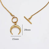 18k OT Buckle Sparkling Clavicle Chain Necklace