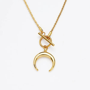 18k OT Buckle Sparkling Clavicle Chain Necklace