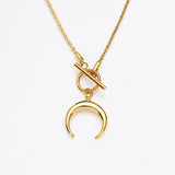 18k OT Buckle Sparkling Clavicle Chain Necklace