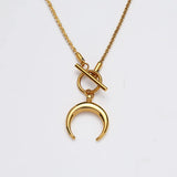 18k OT Buckle Sparkling Clavicle Chain Necklace