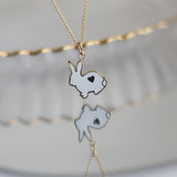 Rabbit Animal Pendant Necklace Long Chain Clavicle Necklace For Female